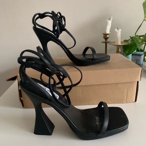 Strappy Steve Madden Leather Heels - Picture 1 of 5